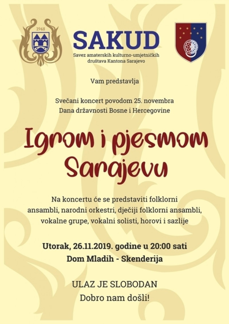 Concert "Dances and songs for Sarajevo"
