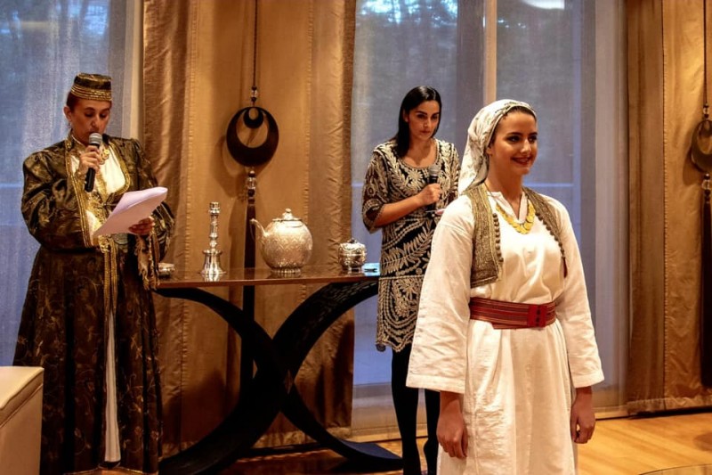 Fashion show of traditional women's costumes from B&H
