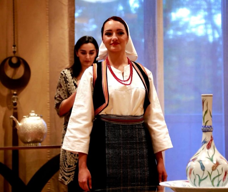 Fashion show of traditional women's costumes from B&H