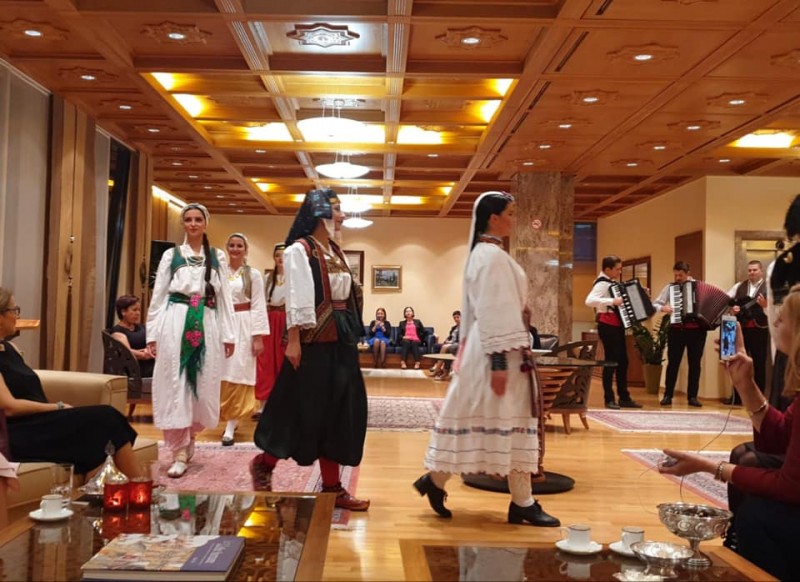 Fashion show of traditional women's costumes from B&H