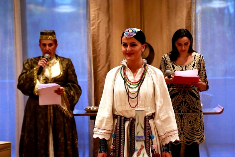 Fashion show of traditional women's costumes from B&H
